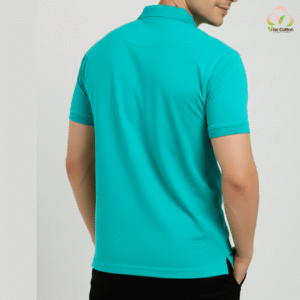 SkyBlue PoloNeck Vibe Cotton black hoodie vibecotton