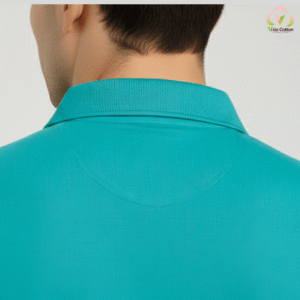 SkyBlue PoloNeck Vibe Cotton black hoodie vibecotton